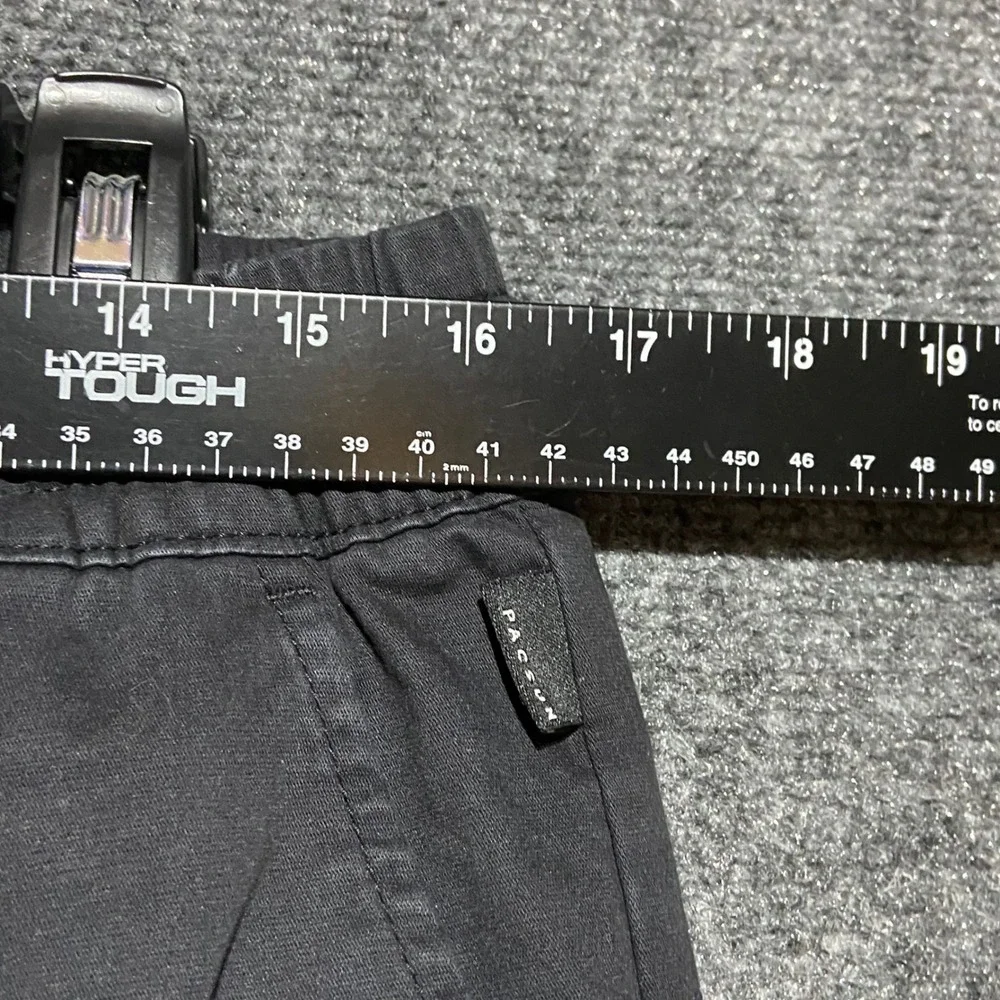PacSun Mens Baggy Cargo Pants Black Elastic Waist Medium Streetwear Y2K Skater
